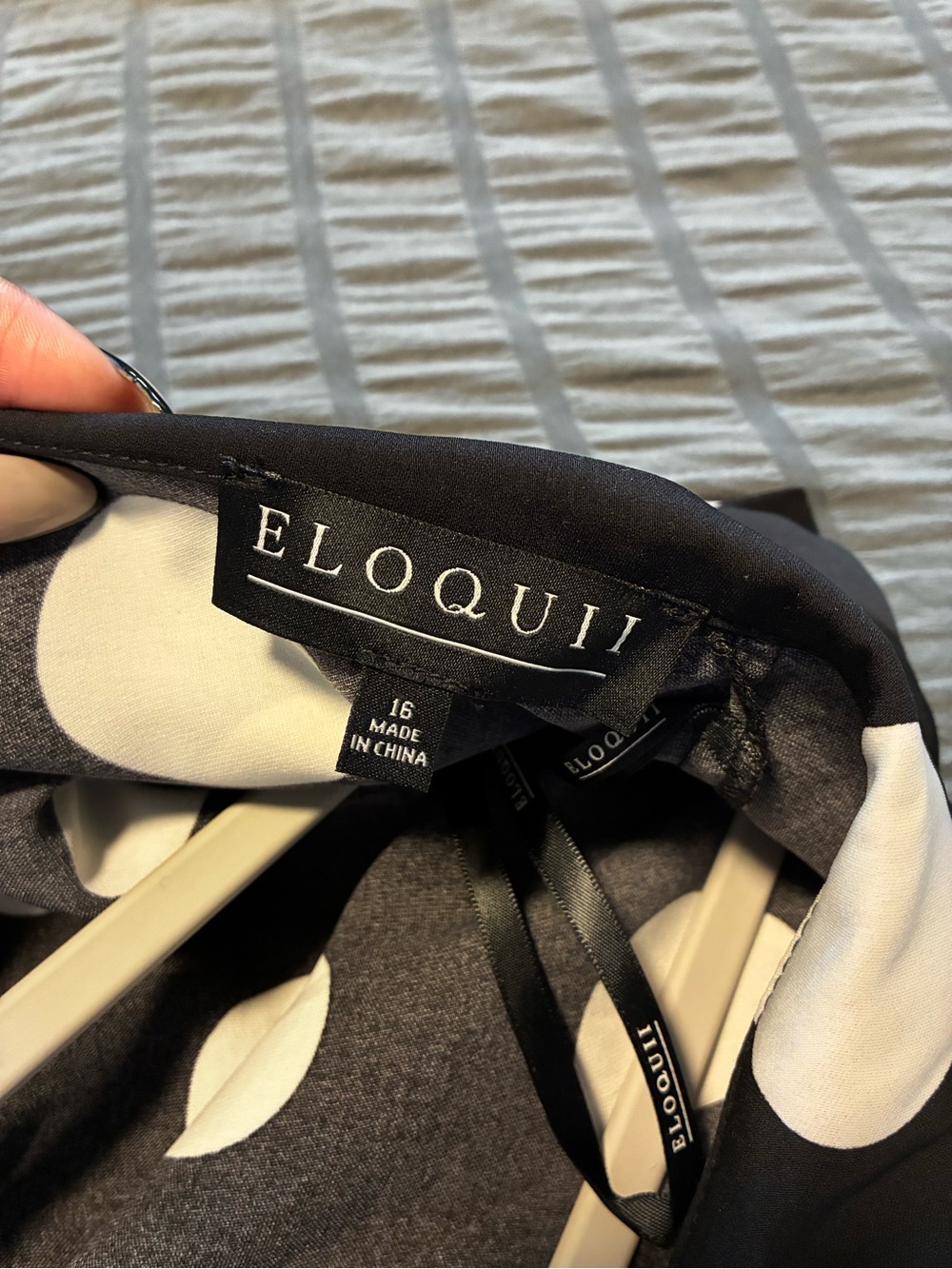 ELOQUII Black & White Polka Dot Shirt